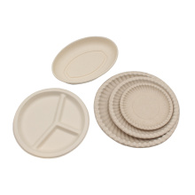 Round Plate Biodegradable Bagasse Sugarcane Plates Sugar Cane Plate Disposable 6inch 7inch 9inch 10inch 12inch Eco-friendly Yien